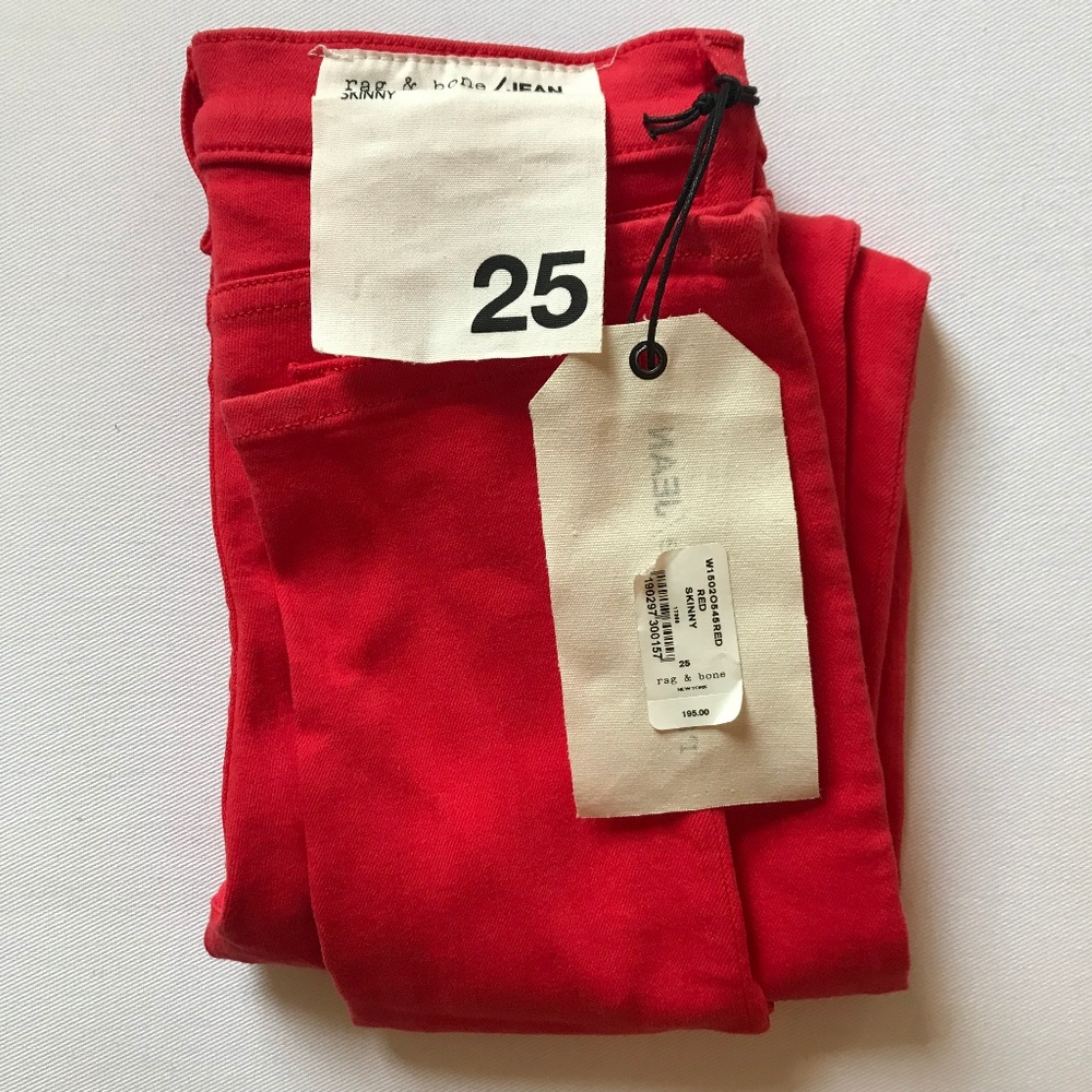 Rag & Bone red skinny jean sz 25